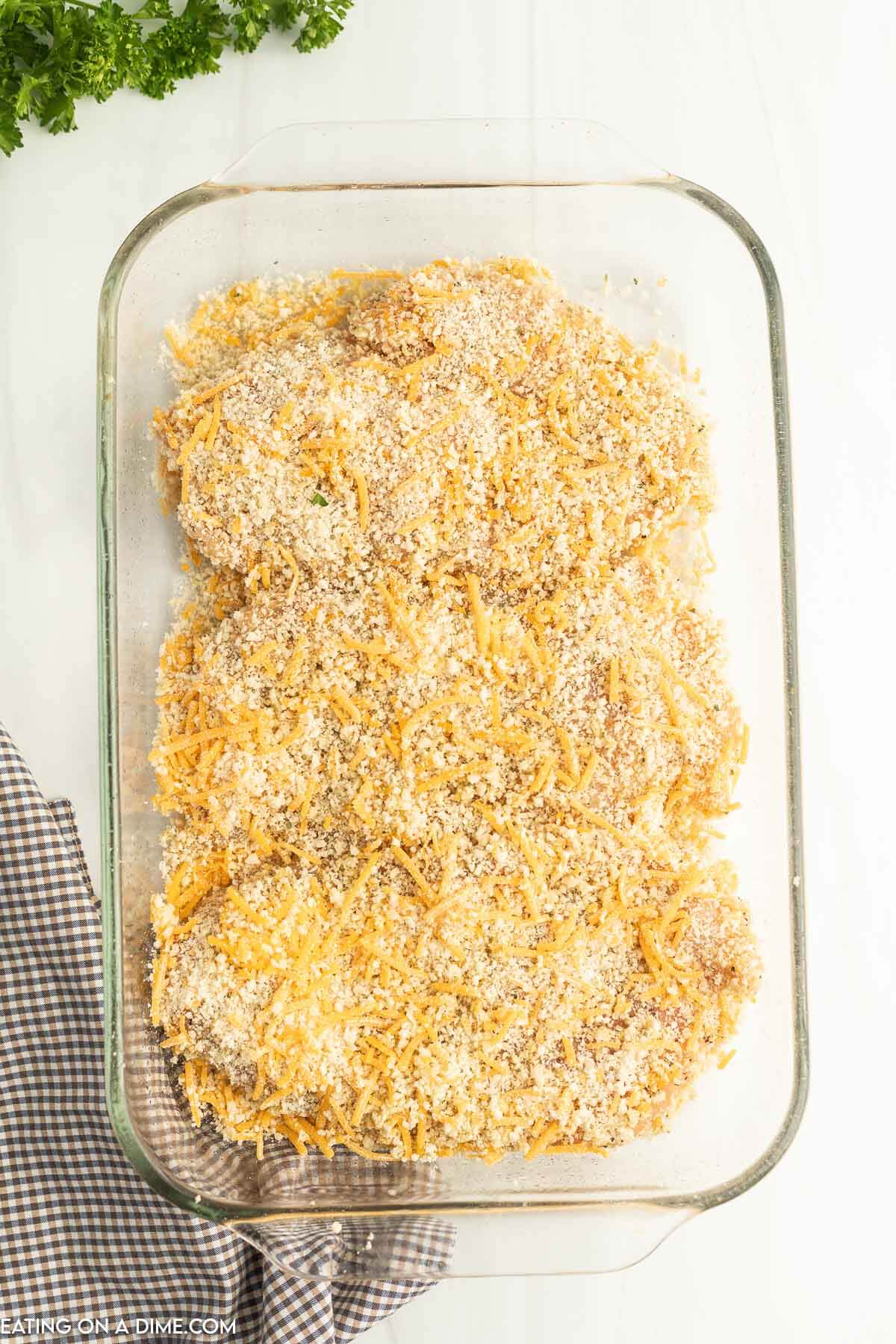 Baked Ranch Chicken with Crispy Panko and Sharp Cheddar