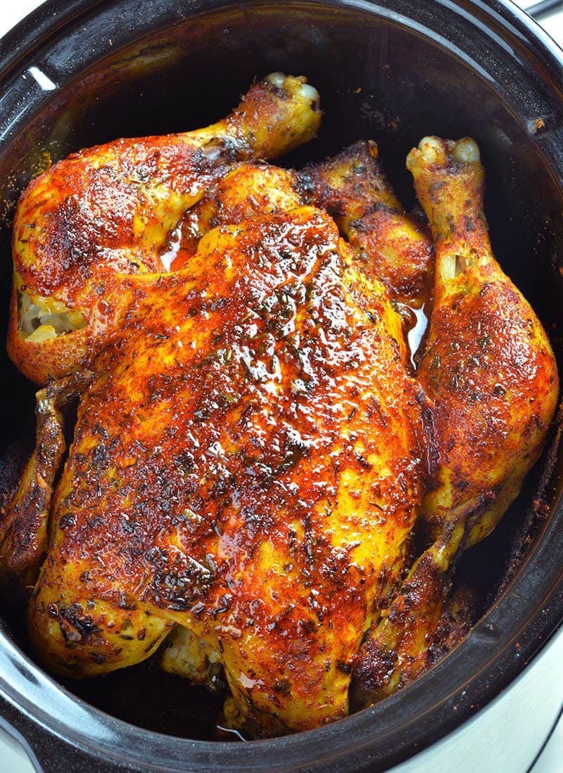 Slow Cooker Rotisserie Chicken with Smoky Paprika Seasoning