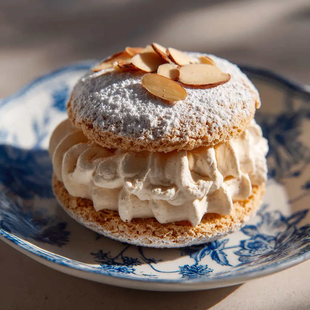 French Almond Cookies: Crisp Dacquoise with Toasted Almond Cream