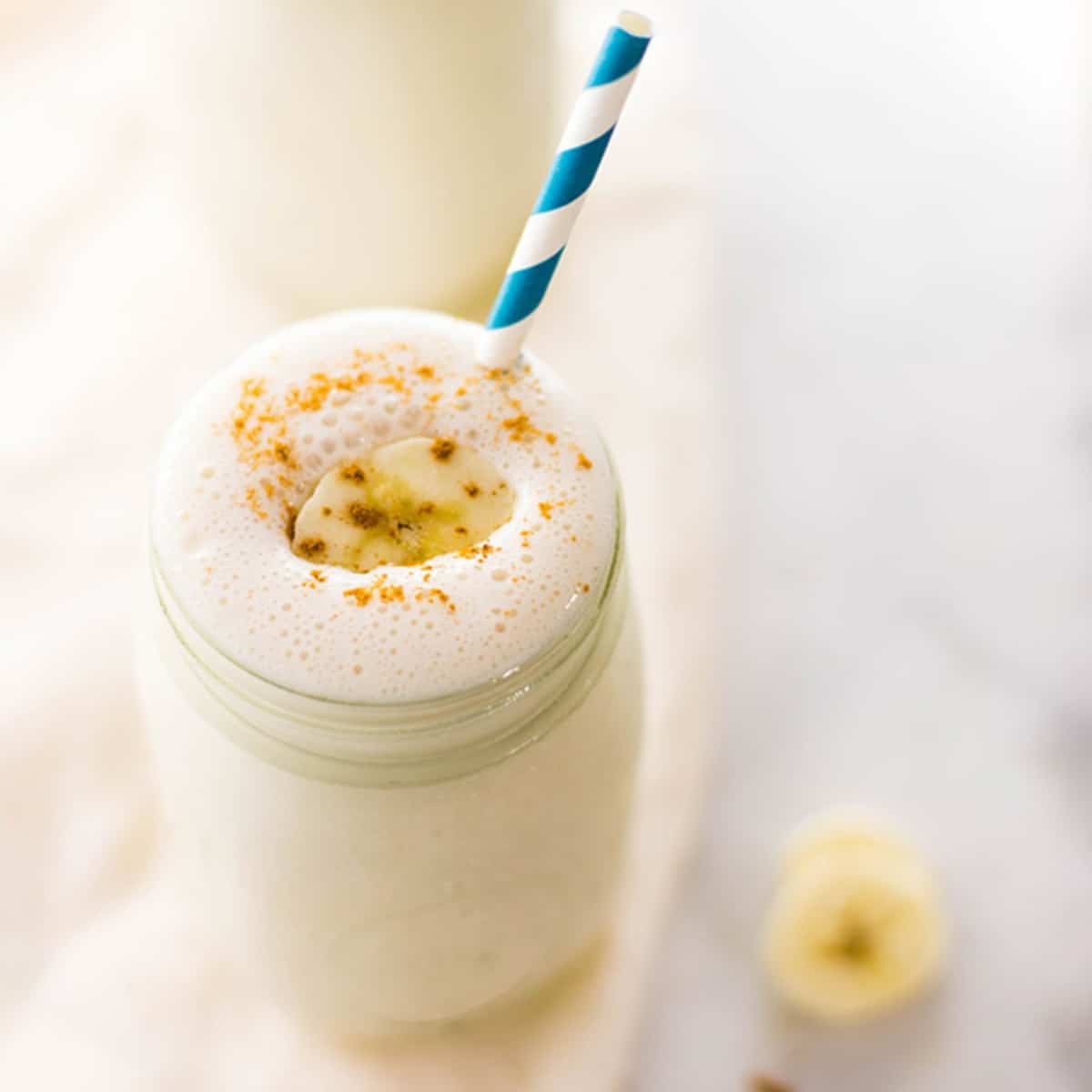 PB&J Protein Smoothie with Frozen Strawberries
