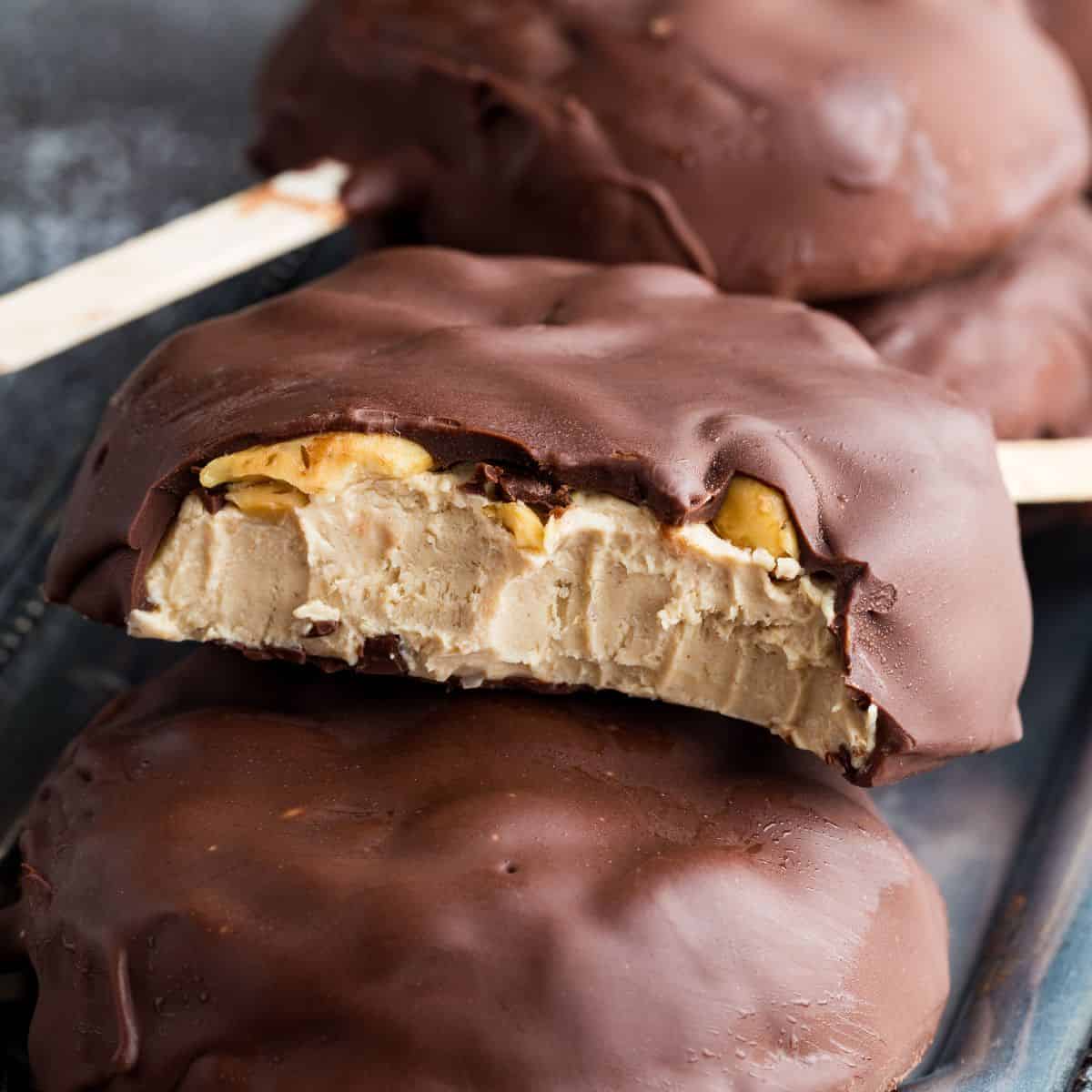 Frozen Chocolate Peanut Butter Banana Greek Yogurt Pops