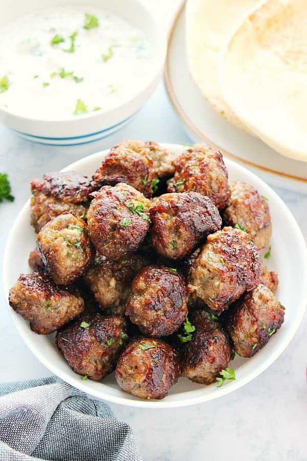 Greek Meatballs with Lamb, Parsley, Mint, and Oregano