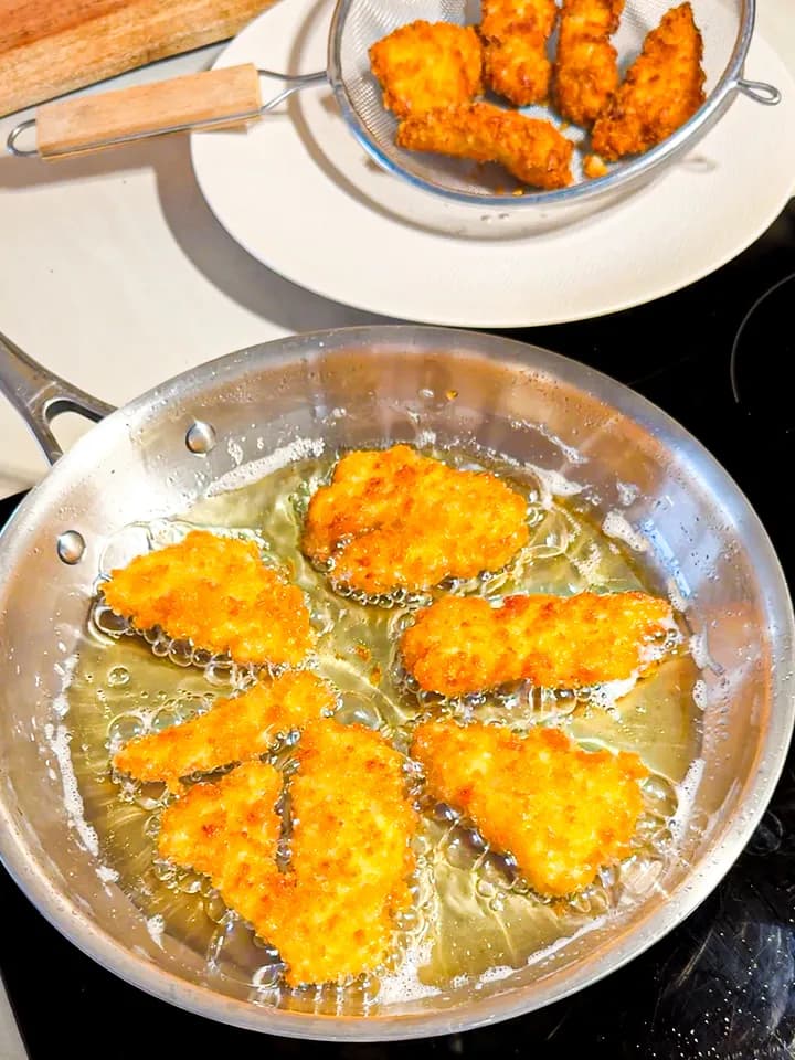 Chicken Katsu with Caviar: Crisp Panko and Cool Crème Fraîche