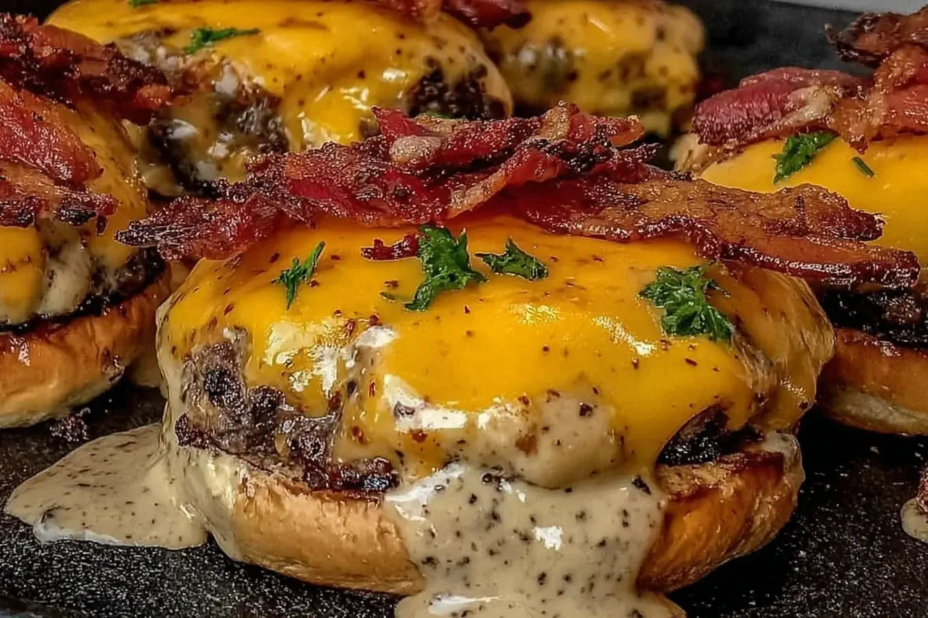 Crack Burgers: Juicy Bacon and Cheddar with Creamy Ranch Flavor