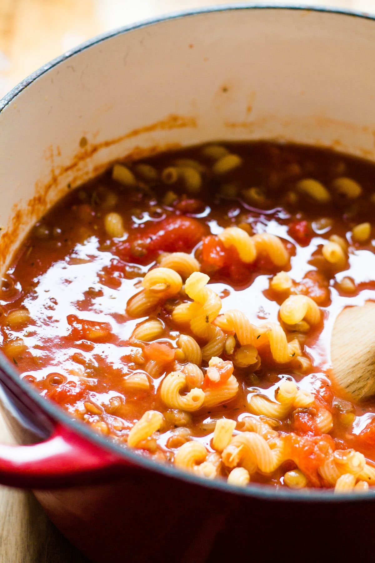 One Pot Pasta with Cheesy Lentil Sauce: Creamy Tomato Family Dinner