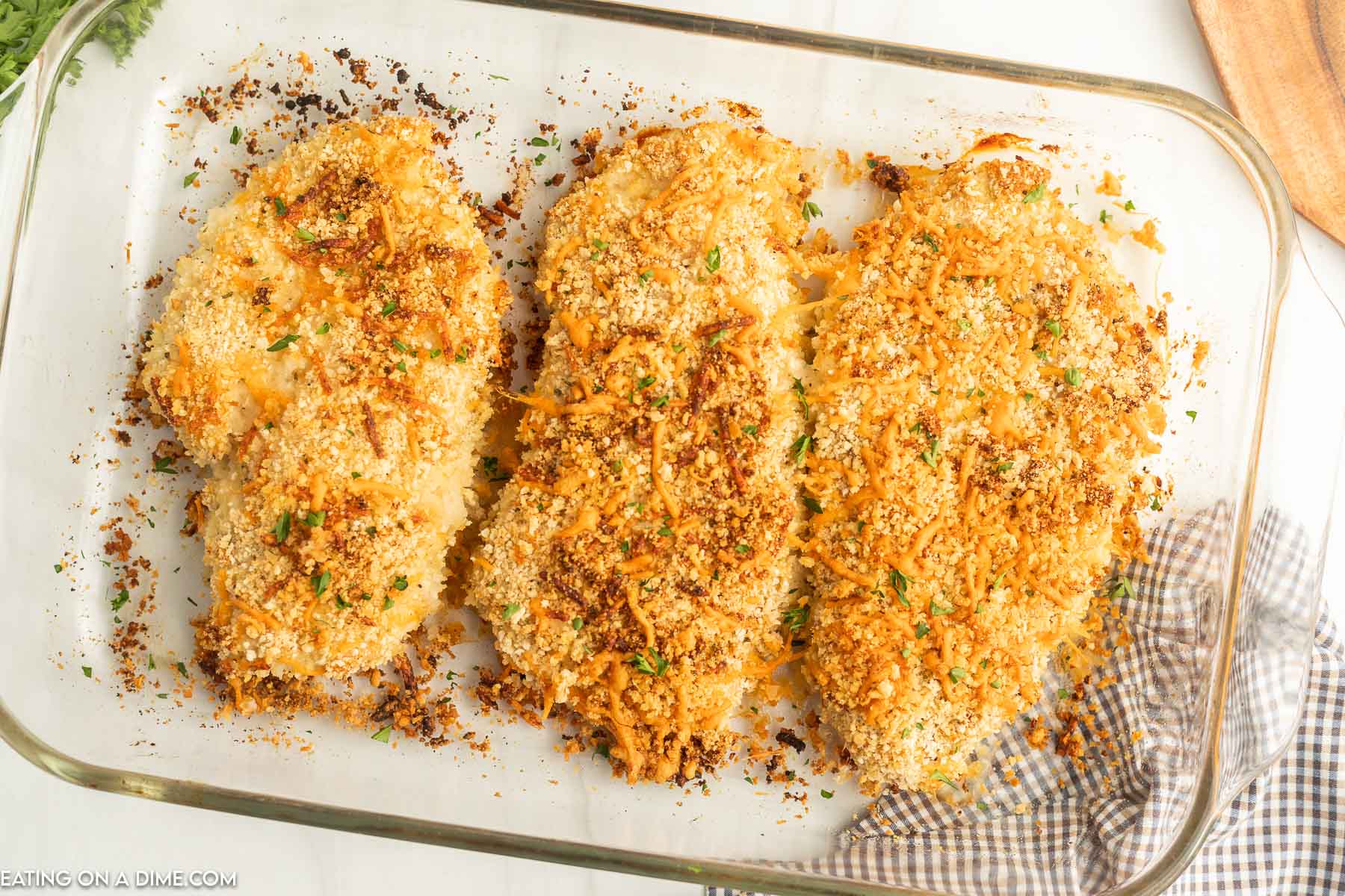 Baked Ranch Chicken with Crispy Panko and Sharp Cheddar