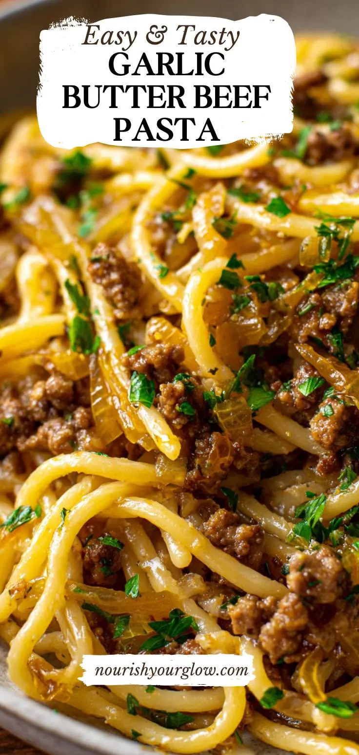 Garlic Butter Beef Pasta with Creamy Parmesan Sauce