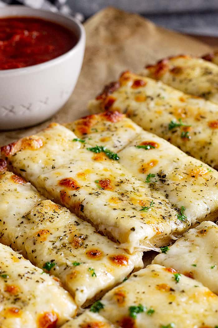 Cheese Breadsticks with Garlic Butter and Mozzarella