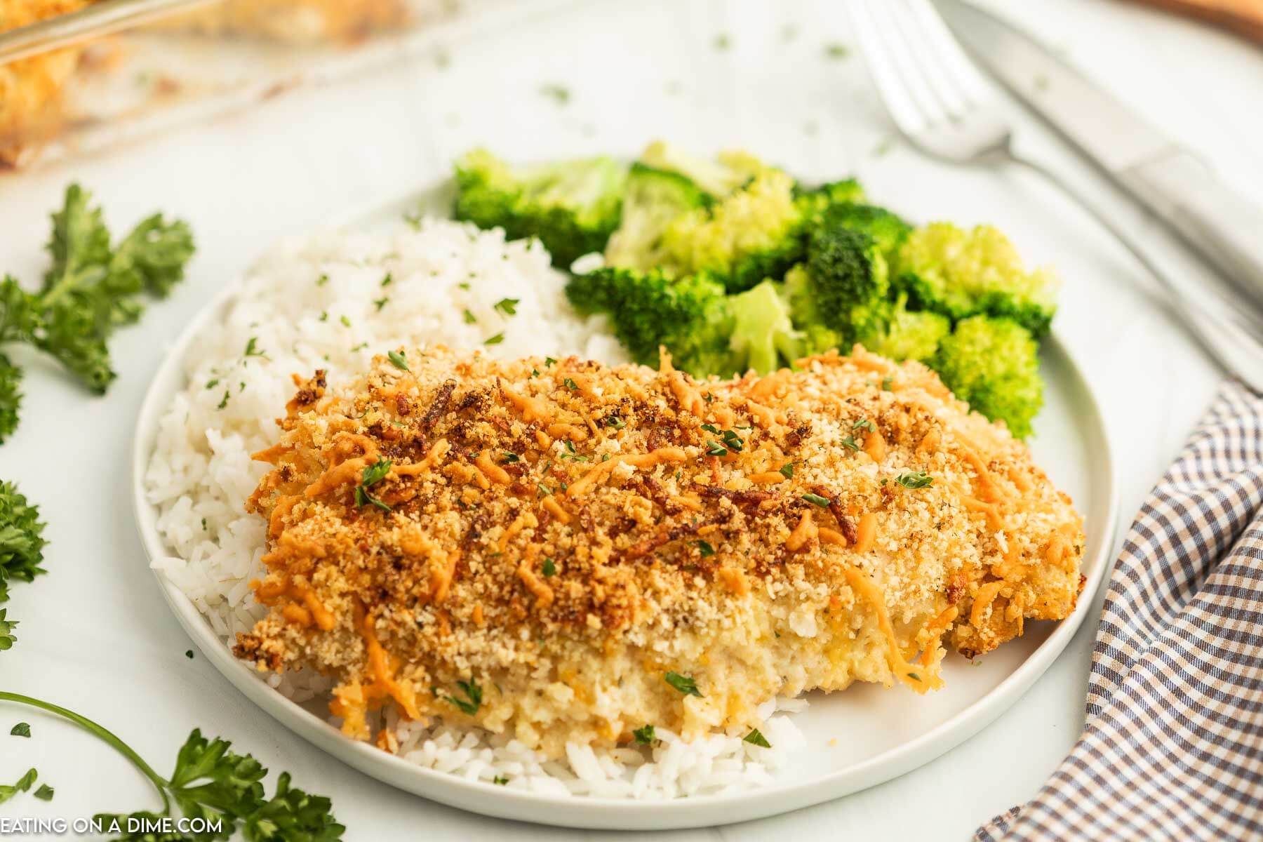 Baked Ranch Chicken with Crispy Panko and Sharp Cheddar