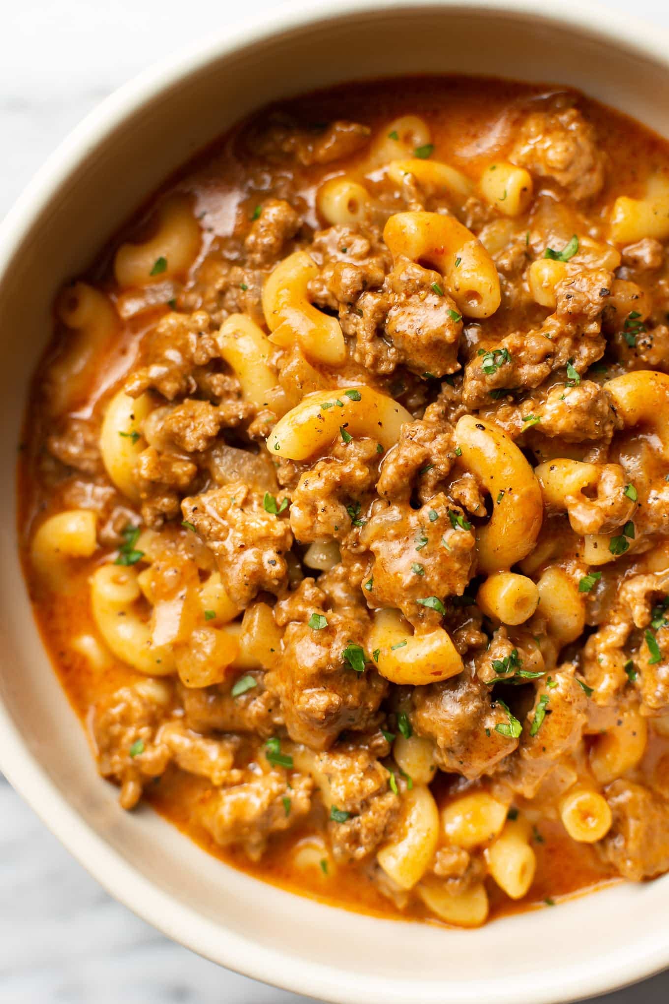 Homemade Hamburger Helper with Sharp Cheddar and Beefy Macaroni