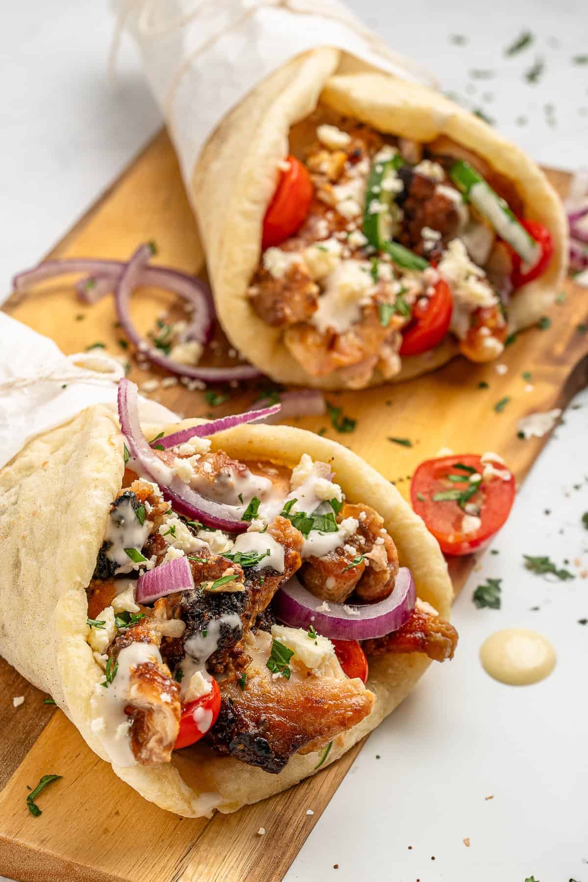 Easy Chicken Gyros with Lemon, Garlic, and Crisp Edges