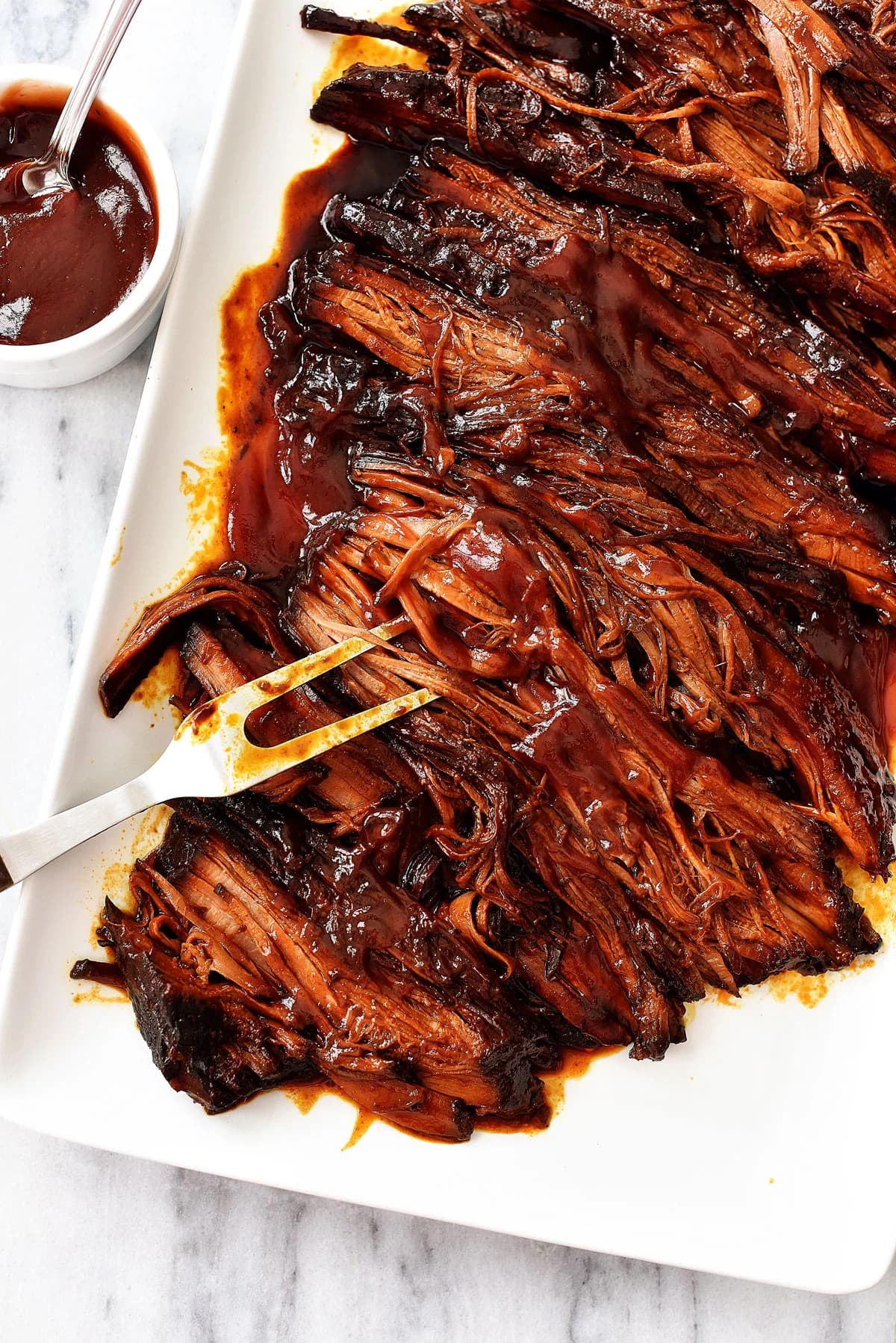 Slow Cooker BBQ Beef Brisket with Tender Shredded Beef and Barbecue Sauce