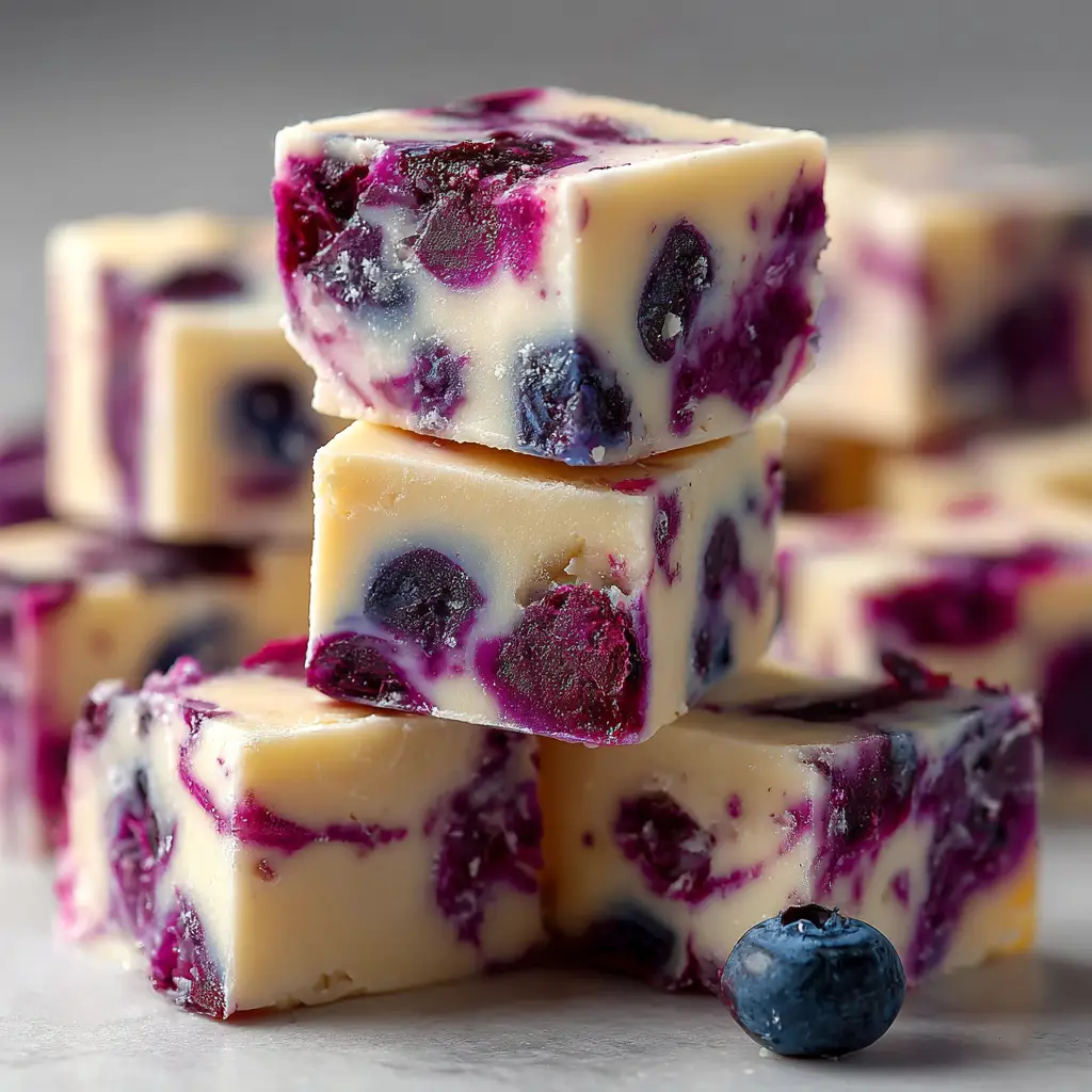 Blueberry Fudge with White Chocolate and Blueberry Swirl
