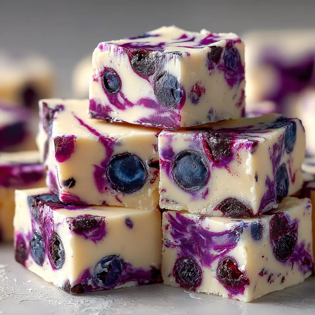 Blueberry Fudge with White Chocolate and Blueberry Swirl
