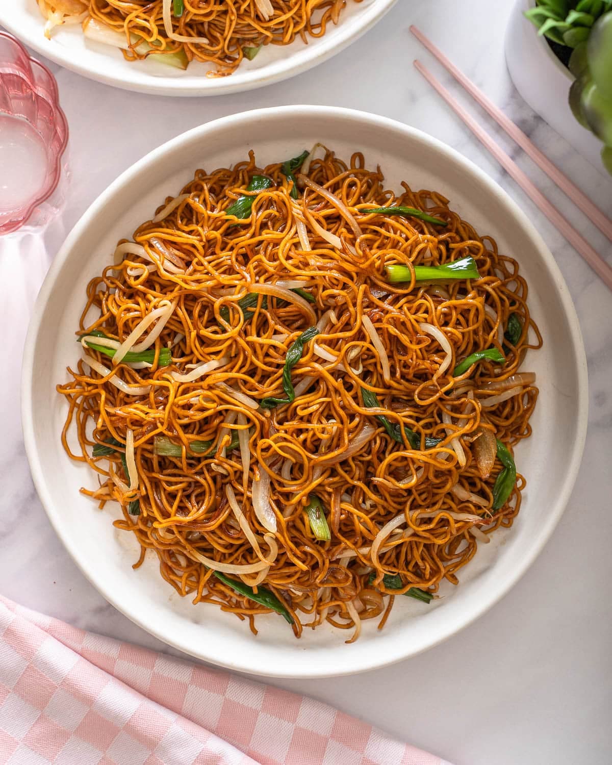 Cantonese Chow Mein with Crispy Noodles and Savory Soy Sauce