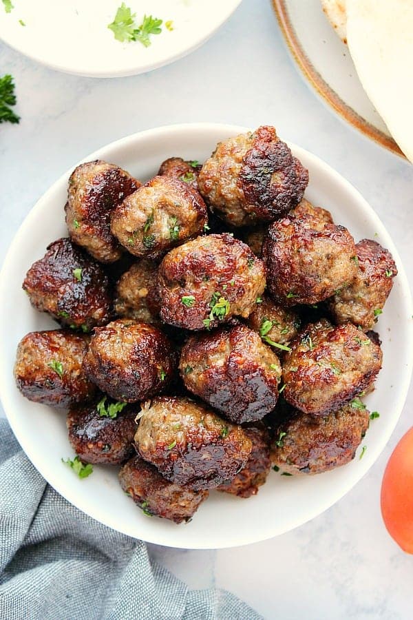 Greek Meatballs with Lamb, Parsley, Mint, and Oregano