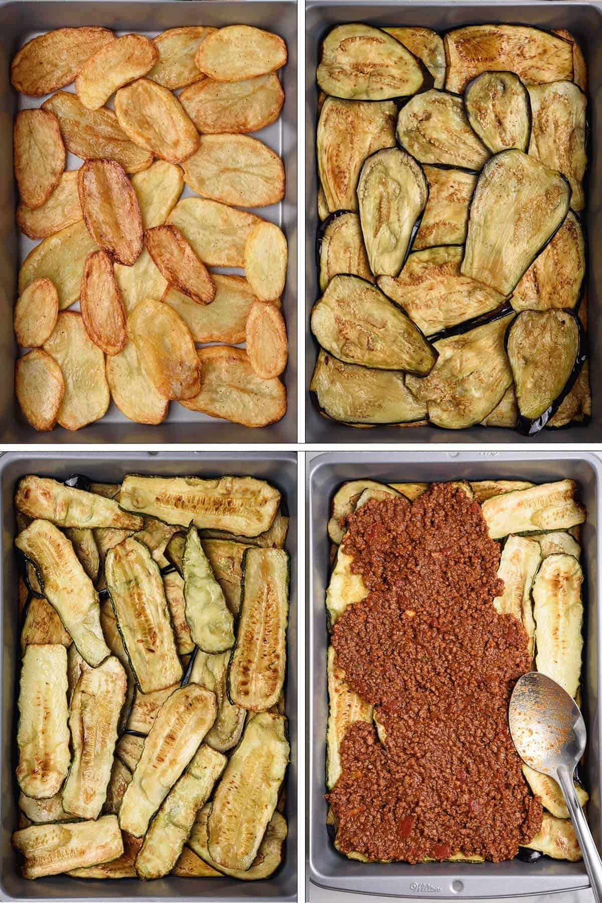 Greek Moussaka with Fried Vegetables and Golden Béchamel