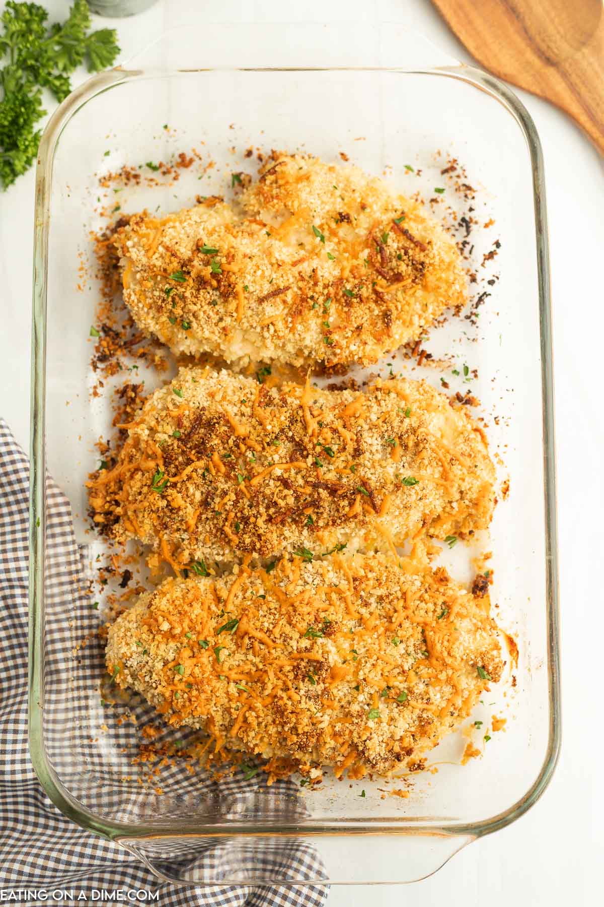 Baked Ranch Chicken with Crispy Panko and Sharp Cheddar