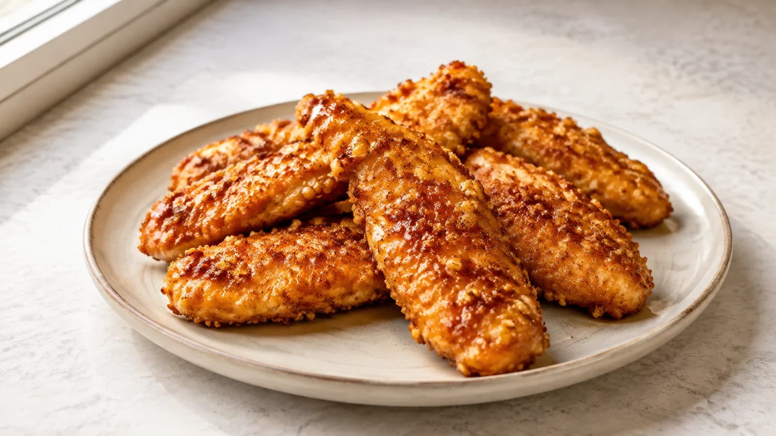 Air Fryer Honey Butter Garlic Chicken Tenders with Crispy Breadcrumb Coating