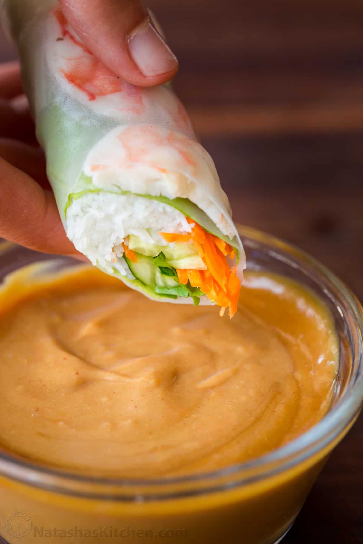 Fresh Spring Rolls with Vietnamese and Peanut Dipping Sauces
