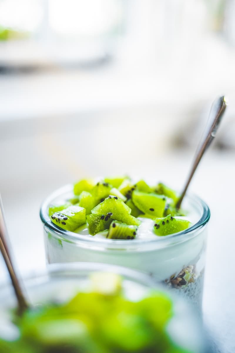 Kiwi & Coconut Chia Pudding with Creamy Coconut Yoghurt