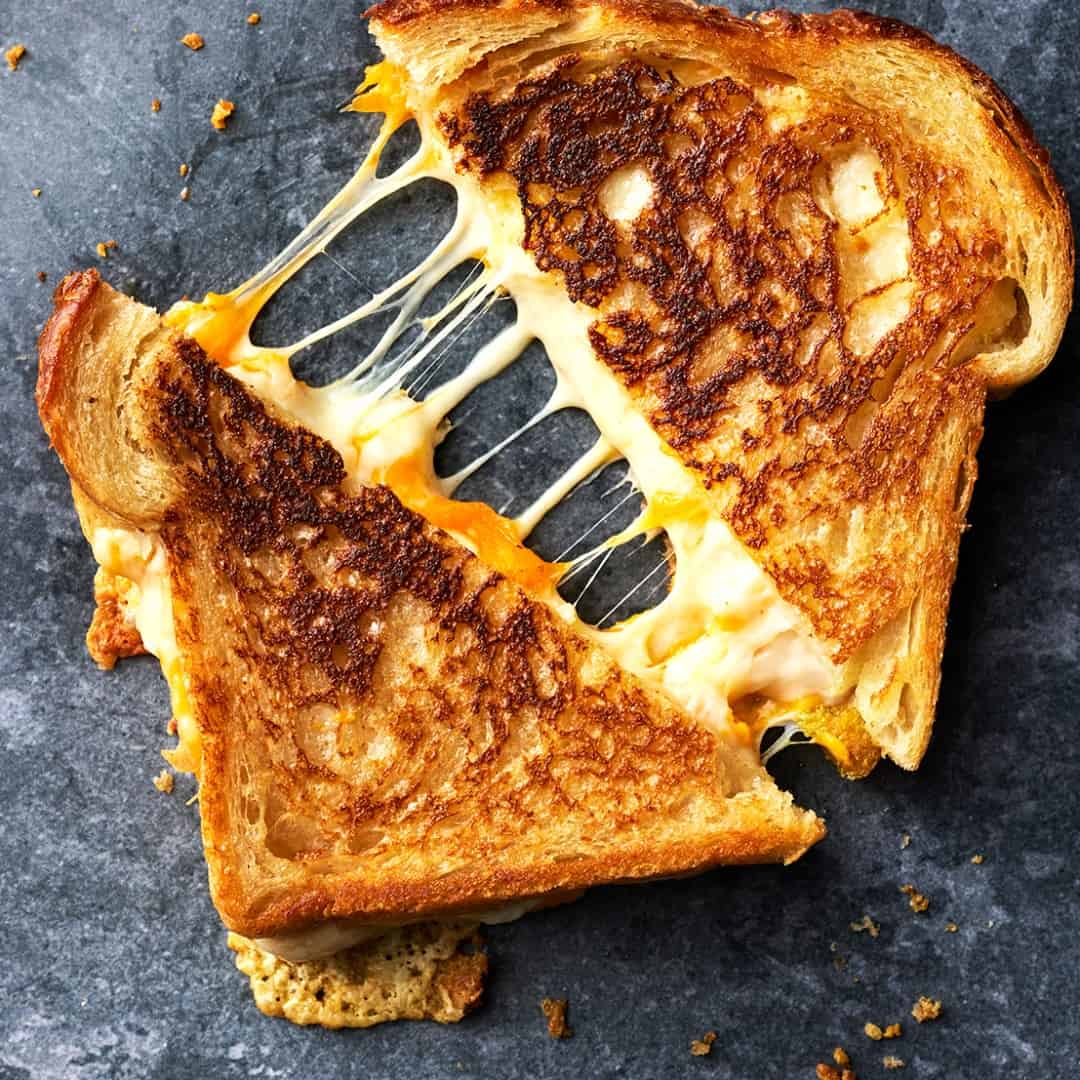 Grilled Cheese Sandwich with Cheddar and Gruyère