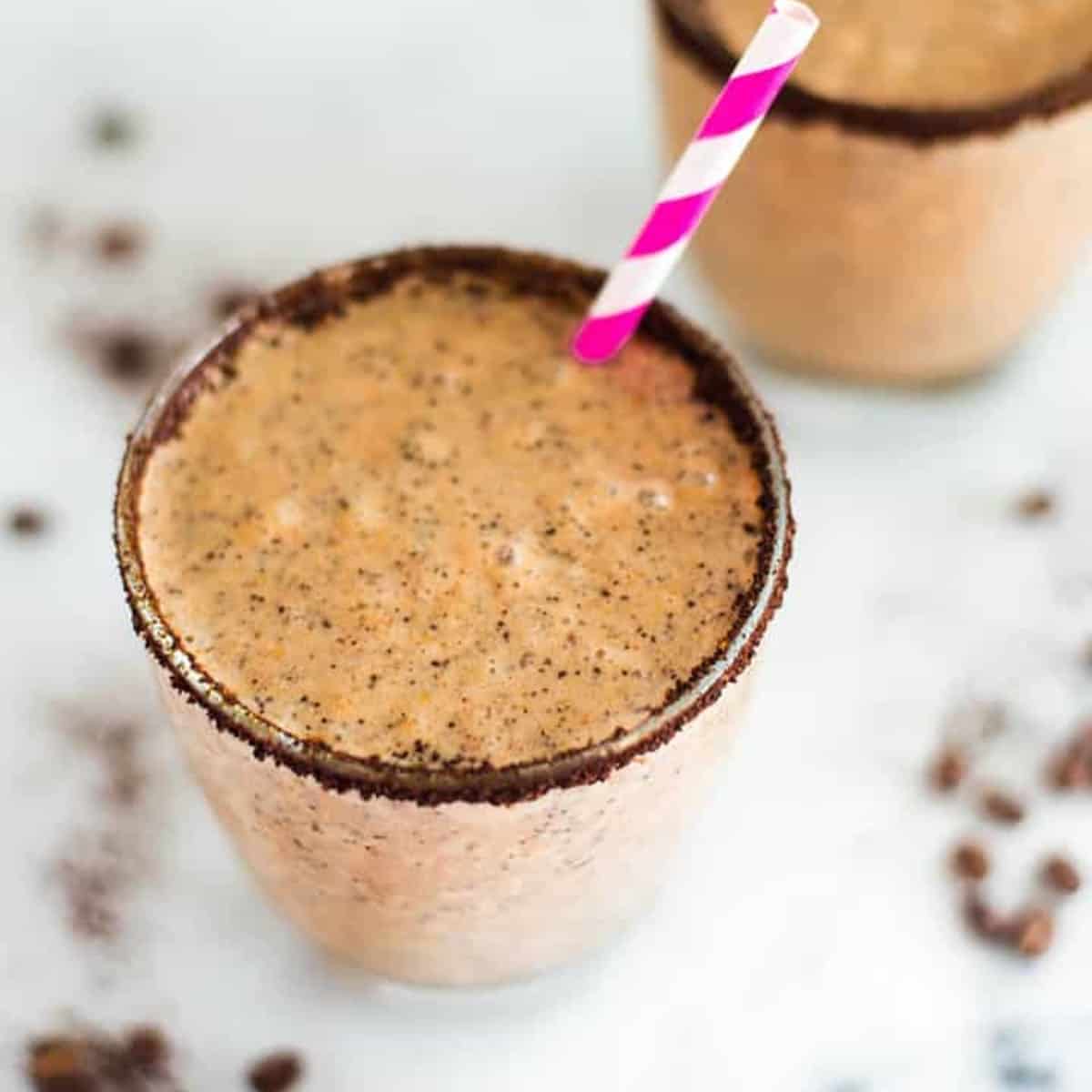 PB&J Protein Smoothie with Frozen Strawberries