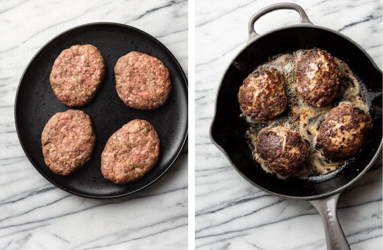 Easy Salisbury Steak with Cremini Mushroom and Onion Gravy