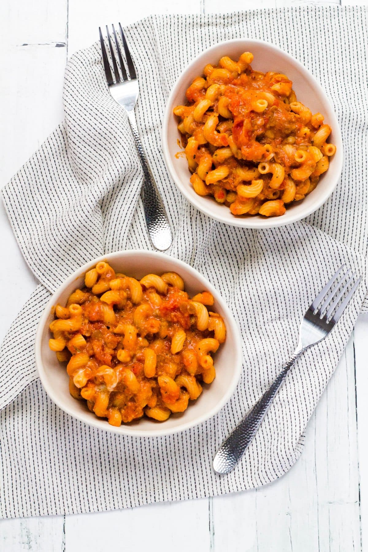 One Pot Pasta with Cheesy Lentil Sauce: Creamy Tomato Family Dinner