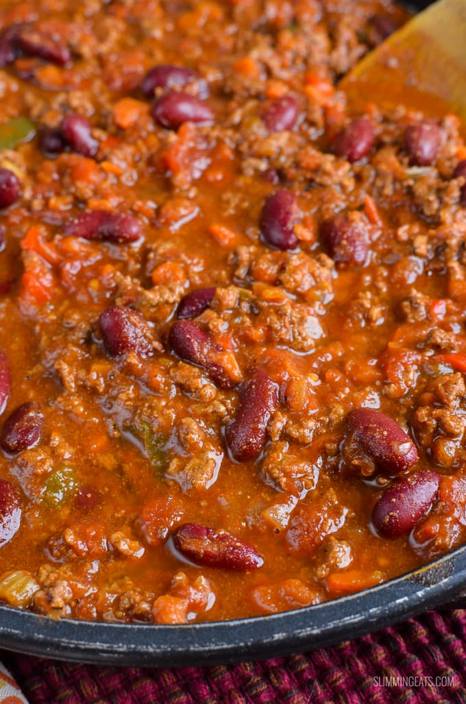 Rich Chilli Con Carne with Thick Tomato Sauce and Kidney Beans