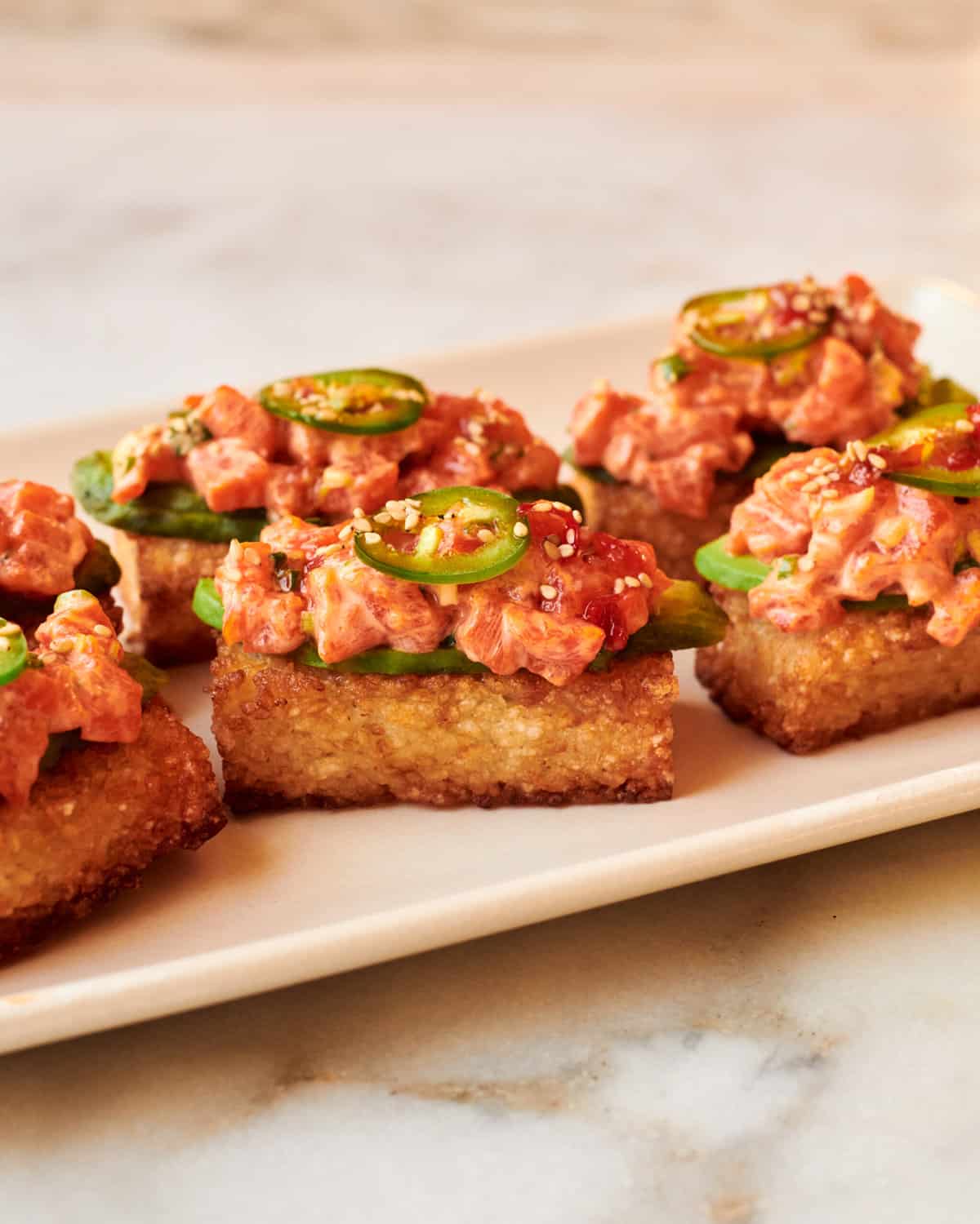 Crispy Rice with Spicy Salmon and Creamy Avocado