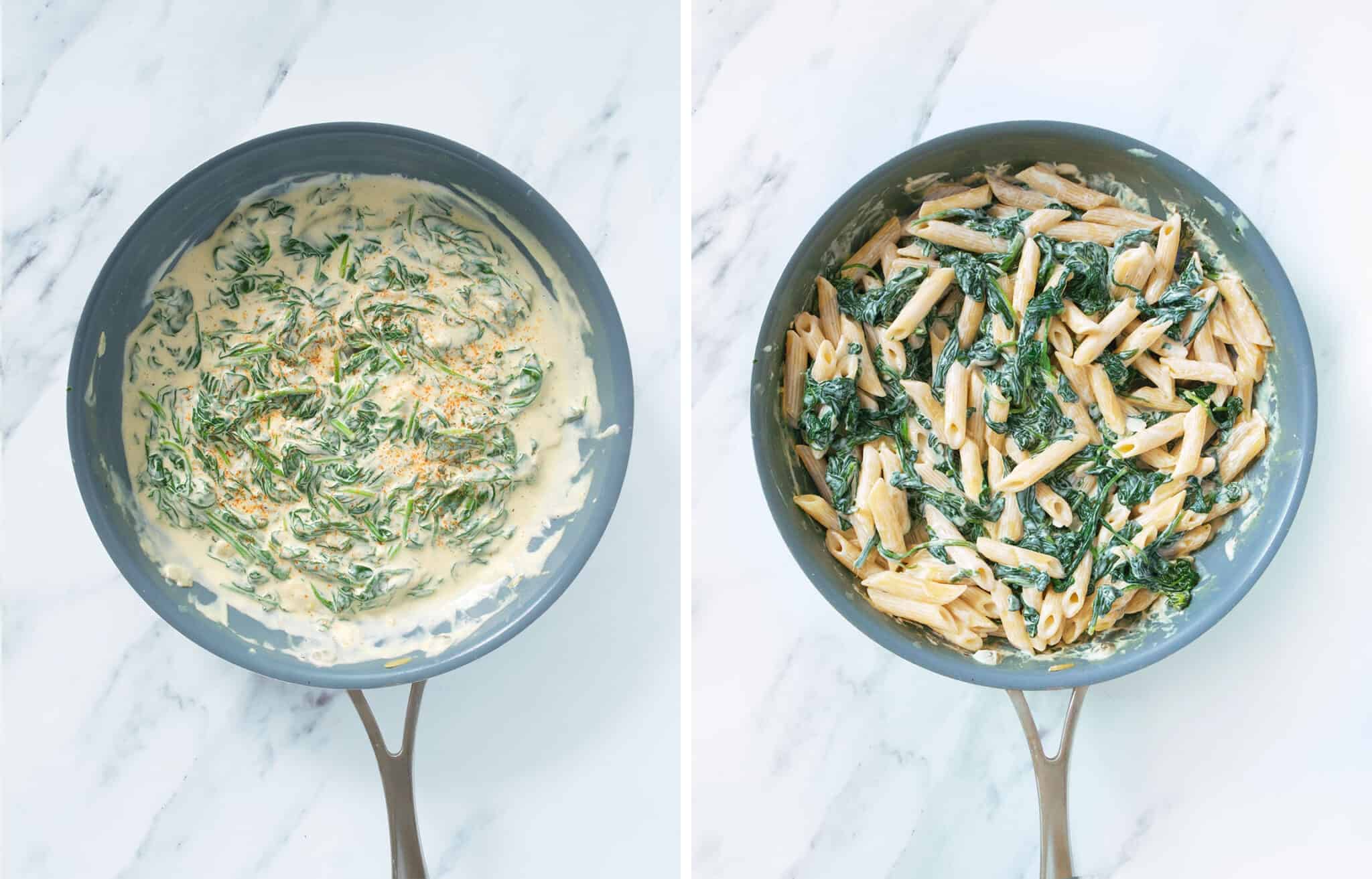 Pasta with Spinach Sauce: Creamy Garlic Parmesan Weeknight Dinner