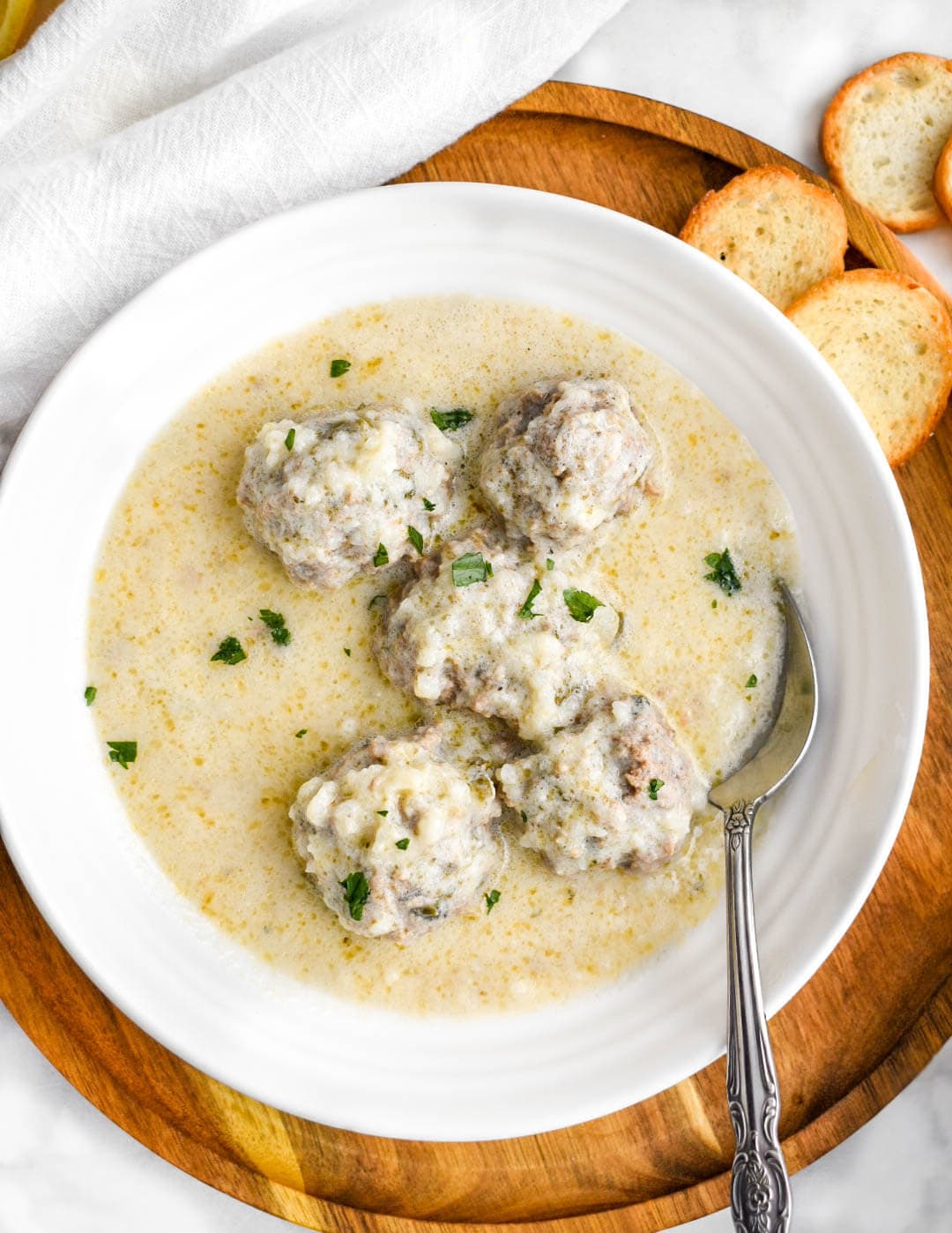 Greek Youvarlakia Avgolemono: Lemon Egg Meatball Soup