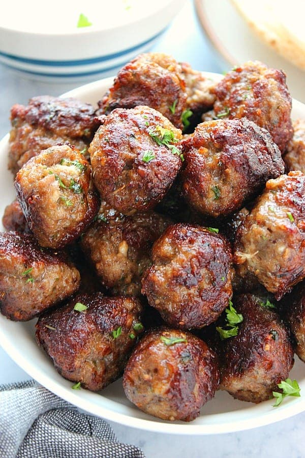 Greek Meatballs with Lamb, Parsley, Mint, and Oregano