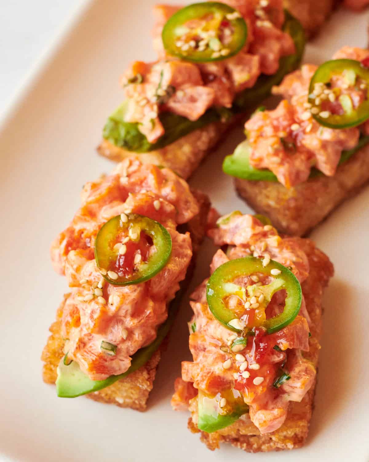 Crispy Rice with Spicy Salmon and Creamy Avocado