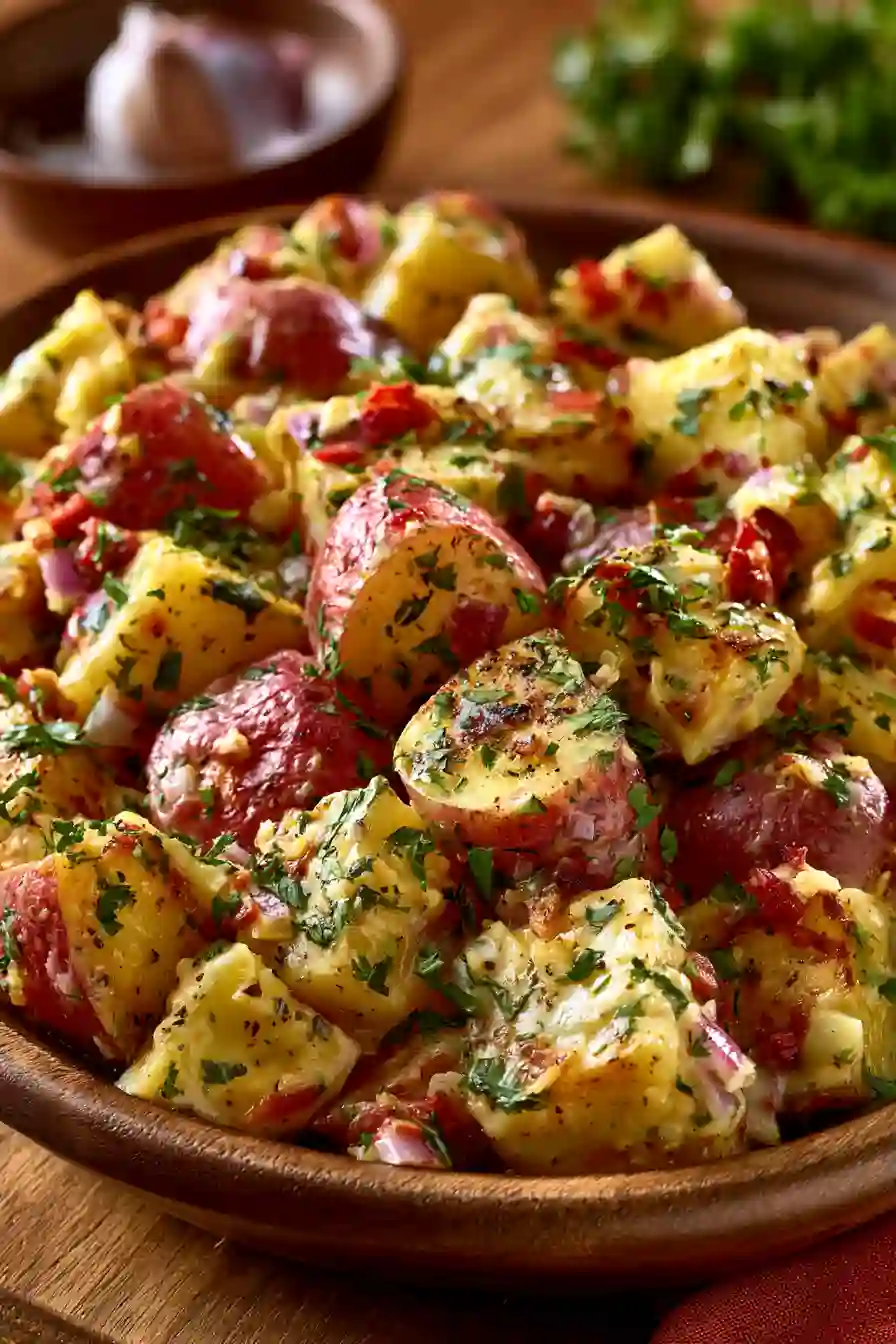 Roasted Garlic Red-Skin Potato Salad: Perfect Make-Ahead Picnic Side