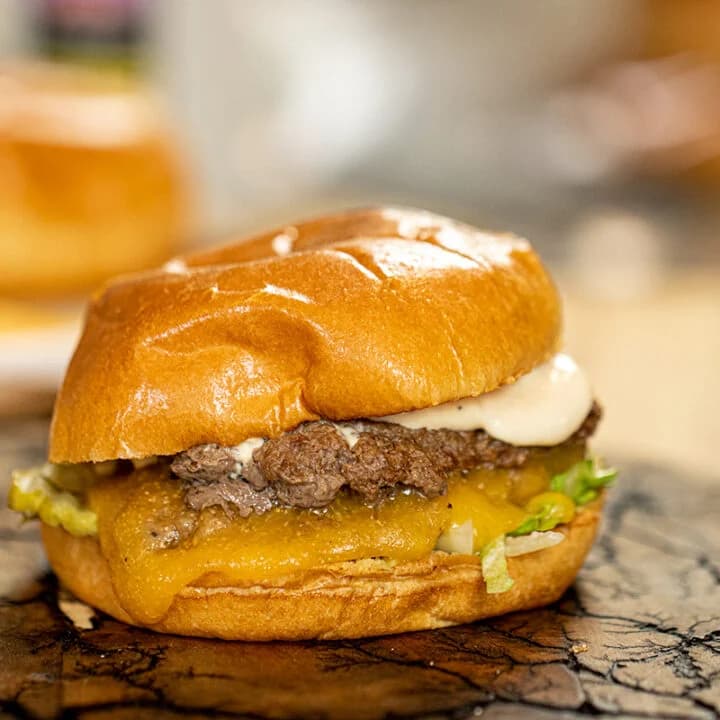 Smash Burgers with Caramelized Beef and Tangy Burger Sauce