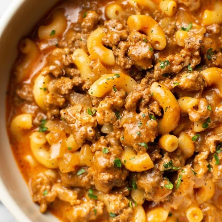 Homemade Hamburger Helper with Sharp Cheddar and Beefy Macaroni