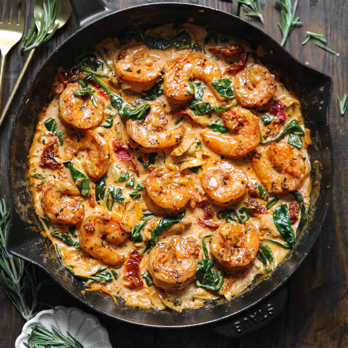 Creamy Tuscan Shrimp with Spinach, Artichokes, and Sun-Dried Tomatoes