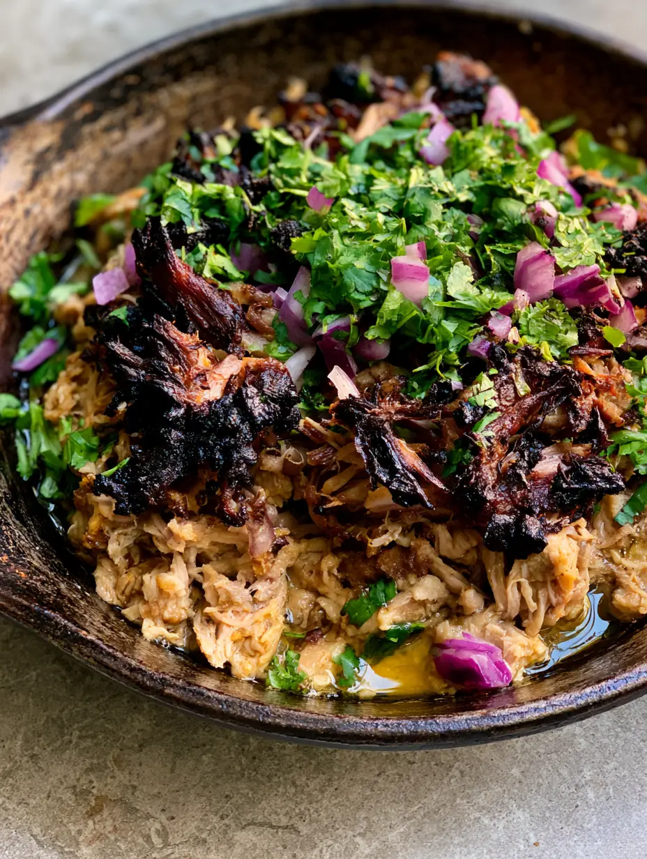 Slow Cooker Pork Carnitas with Crispy Seared Edges and Lime Glaze