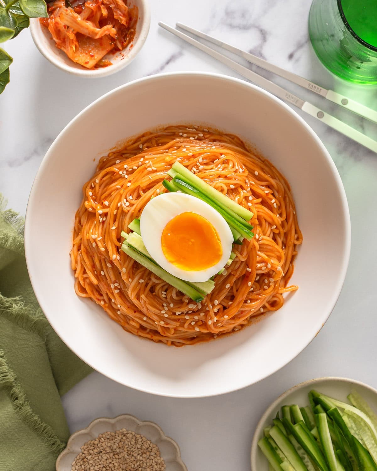 Bibim Guksu: Korean Spicy Cold Noodles with Gochujang and Cucumber
