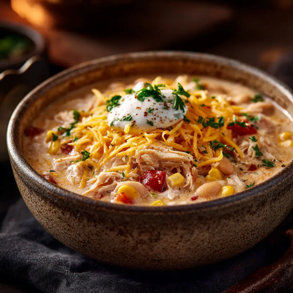 Crockpot White Chicken Chili with Lime and Cilantro